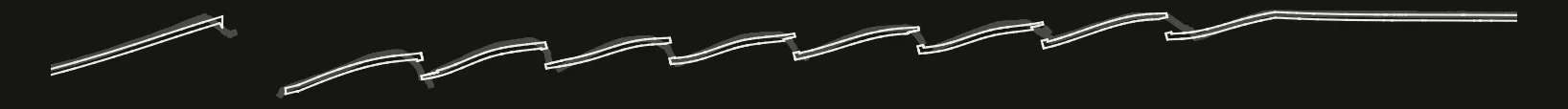 Section through the louver row: scan versus CAD skin